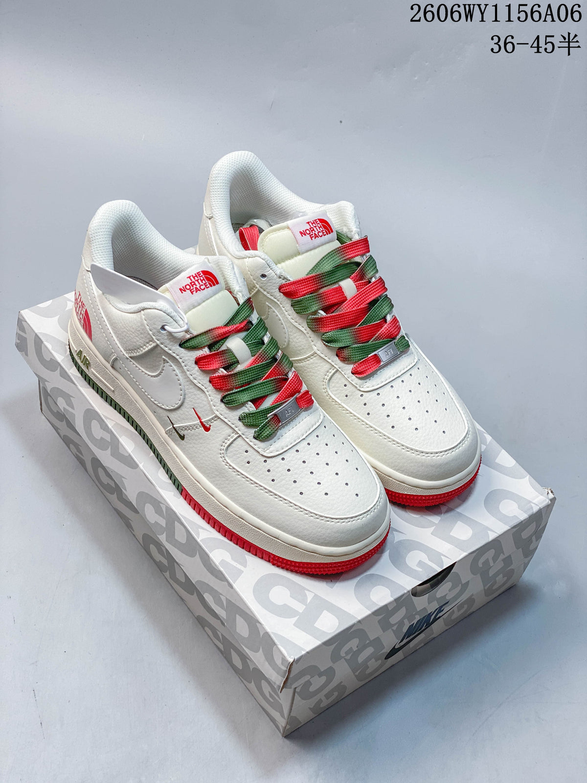 Nike Air Force 1 '07 Low White Red Green Sneakers
