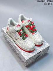 Nike Air Force 1 '07 Low White Red Green Sneakers