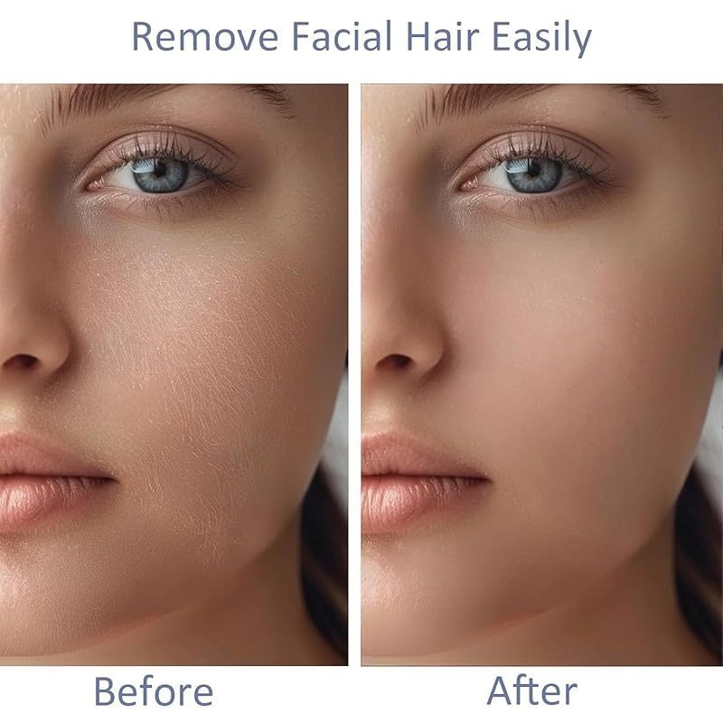 Electric Face Shaver for Women . Hair Removal Device for Women Chin . Lip . Peach Fuzz with 6 Pc Replacement Heads