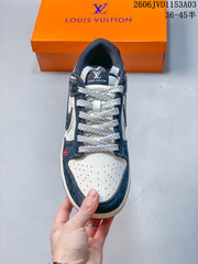 Nike Dunk Low Double Swoosh Sneakers – Navy and White