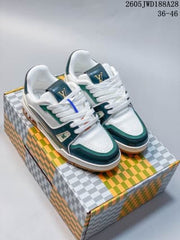 Louis Vuitton Trainer Low Sneaker in White and Green