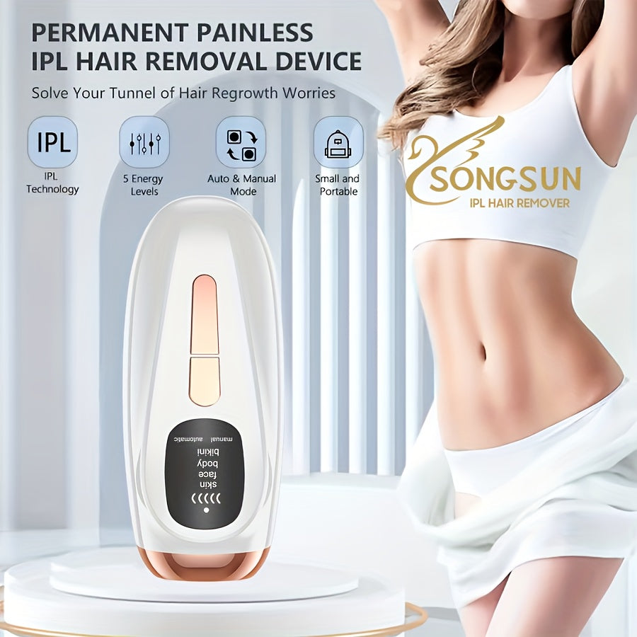 A Professional Hair Removal Device Suitable for Both Men And Women, Perfect for Christmas, Valentine'S Day, And New Year Gifts. This At-Home IPL Hair Remover Machine Offers a Painless And Safe Permanent Hair Removal System