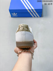 adidas Samba OG White and Gold Low-Top Sneakers D265A05