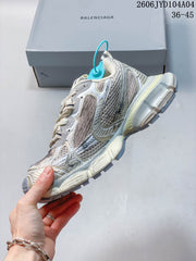 Balenciaga 3XL Low-Top Sneakers in Cream and Gray