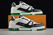 Louis Vuitton LV Trainer Sneaker in White, Green and Black