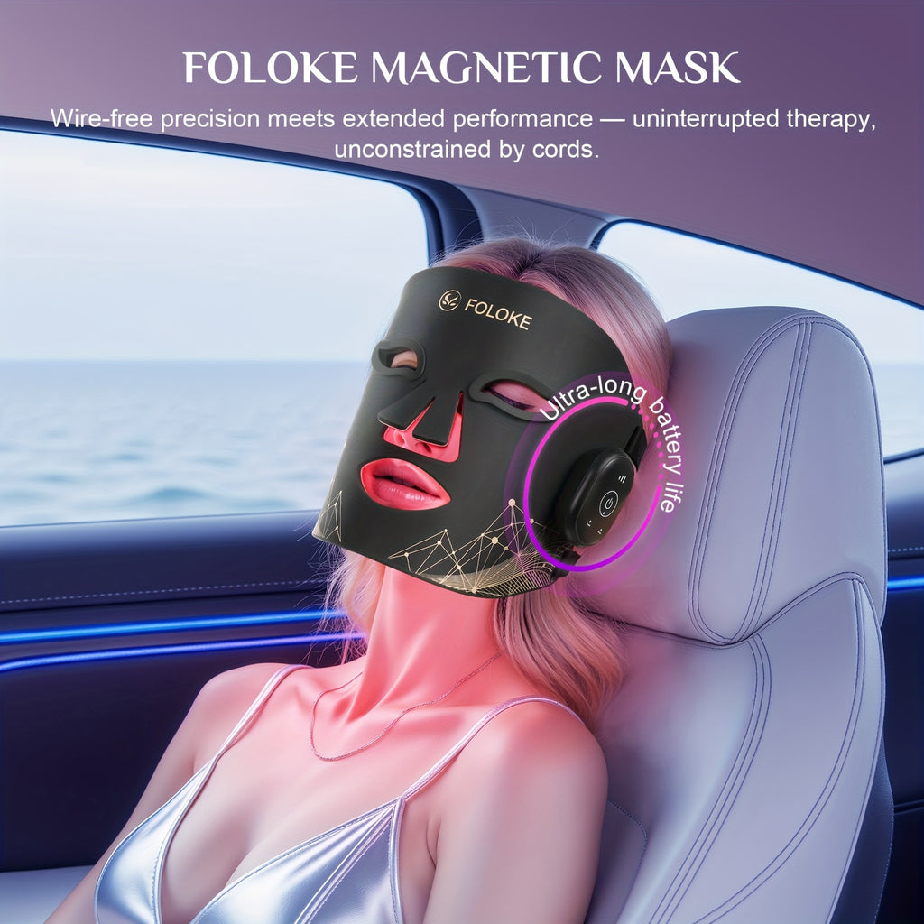 Fda Cleared FOLOKE Red Light Mask, Luminous Wireless LED Mask Light , Near Infrared Red Light (NIR), Body Beauty Machine For Home Care