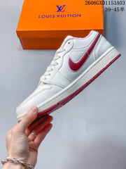 Jordan 1 Low White and Pink Sneakers
