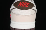 Nike SB Dunk Low Supreme-Style Sneakers in White and Brown