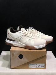 On THE ROGER Clubhouse Pro Tennis Shoes White Brown
