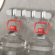 Wall-Mounted Mop & Broom Holder with Hooks – No-Drill, Space-Saving Cleaning Tool Organizer