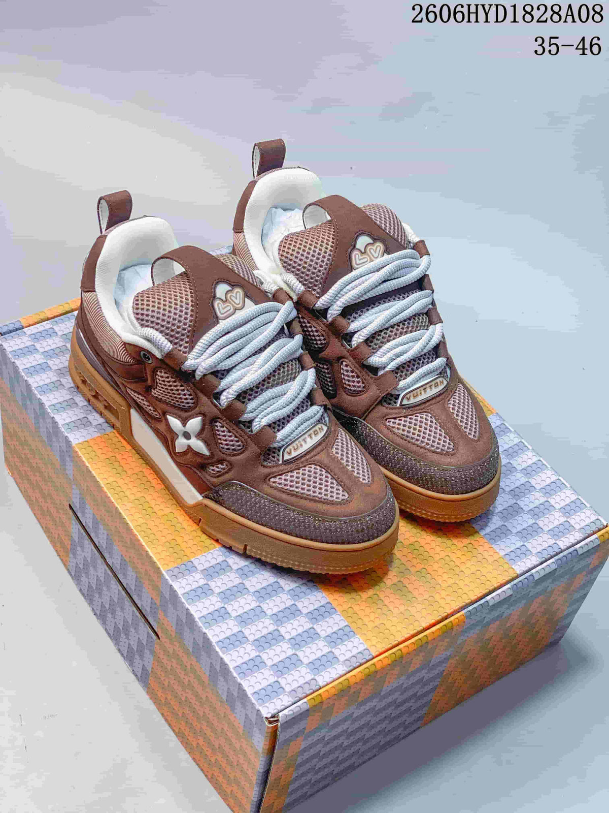 Louis Vuitton Trainer Sneaker in Brown and White