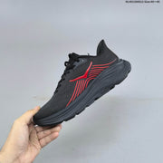 HOKA Clifton 11 Black Running Shoes with Red Accents