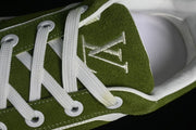Louis Vuitton Green and White Low-Top Lace-Up Sneakers