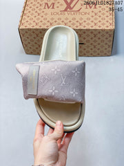 Louis Vuitton Murakami Monogram Slide Sandals, Pink