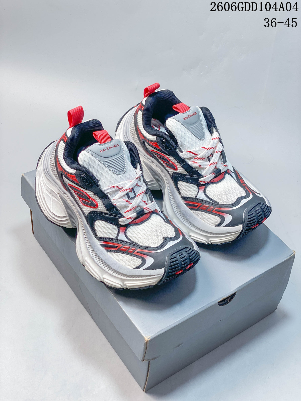 Balenciaga Hamptons Chunky Sneakers White Red 06GDD104A04