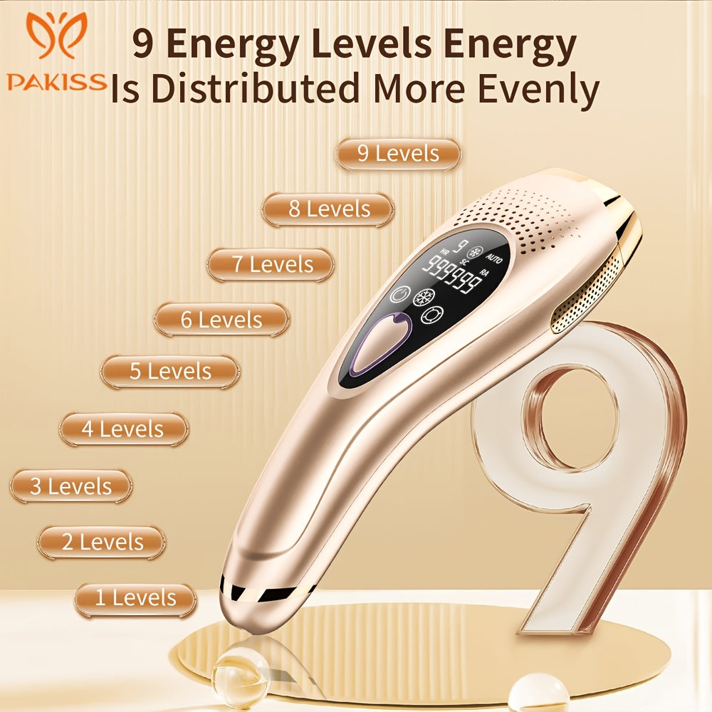 Limited Edition IPL Hair Removal Device for full body use - at-home Painless Permanent hair Remover with 3 Modes, 9 Levels, Ice Cooling Technology & Light Beige Adaptation, Portable IPL system (IPL Suitable for all Light Beige Types)