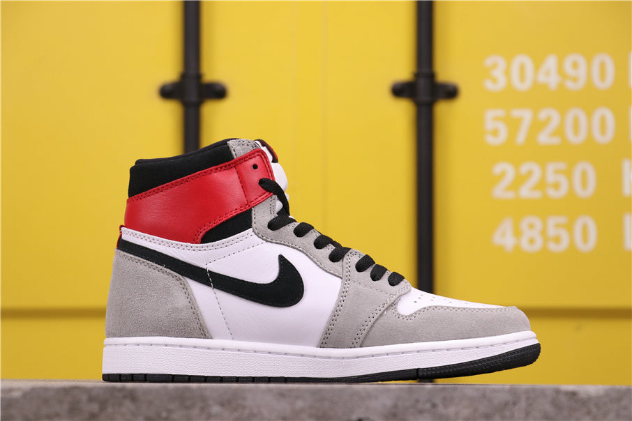 Air Jordan 1 High Light Smoke Grey Sneakers 555088-126