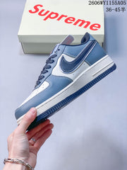 Nike Air Force 1 Low ’07 x Supreme White Blue Red Sneakers