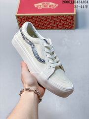 Vans Old Skool Low-Top Sneakers in Cream and Gray