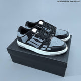 AMIRI Skeleton Low-Top Sneakers in White and Blue