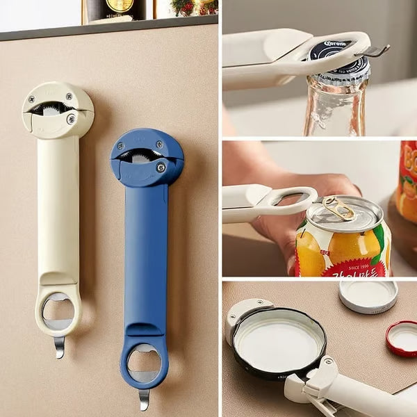 Multifunctional Adjustable Jar & Bottle Opener, Labor-Saving Lid Remover for Weak Hands & Seniors