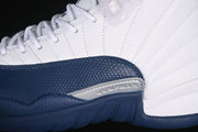 Air Jordan 12 Retro White and Navy Sneakers