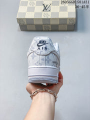 Nike Air Force 1 ’07 LV8 Low Sneakers, White and Grey NH0601-538