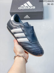 adidas Taekwondo Low-Top Training Shoes, Black and White