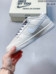 Nike Dunk Low Cream and Blue Low-Top Sneakers