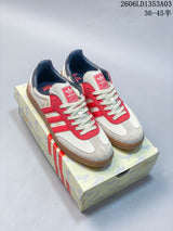 adidas Originals Gazelle Indoor Sneakers in White and Red