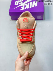 Nike SB Dunk Low Pro Skate Shoes in Tan and Red