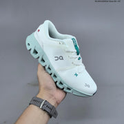 On Cloud X 5 Low-Top Sneakers in White and Mint