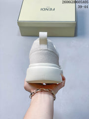 Fendi 06GDD605A05 Cream Platform Lace-Up Sneakers