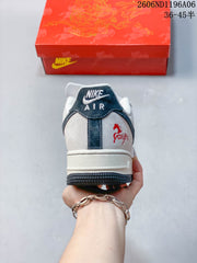 Nike Air Force 1 Low Year of the Horse Sneakers, White and Grey
