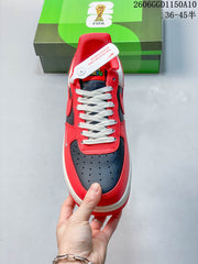 Nike Air Force 1 '07 Low Stüssy Style Sneakers Red and Navy