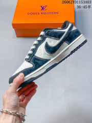 Nike Dunk Low Double Swoosh Sneakers – Navy and White