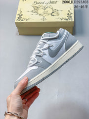 Jordan Low-Top Sneakers in White and Gray