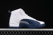 Air Jordan 12 Retro White and Navy Sneakers