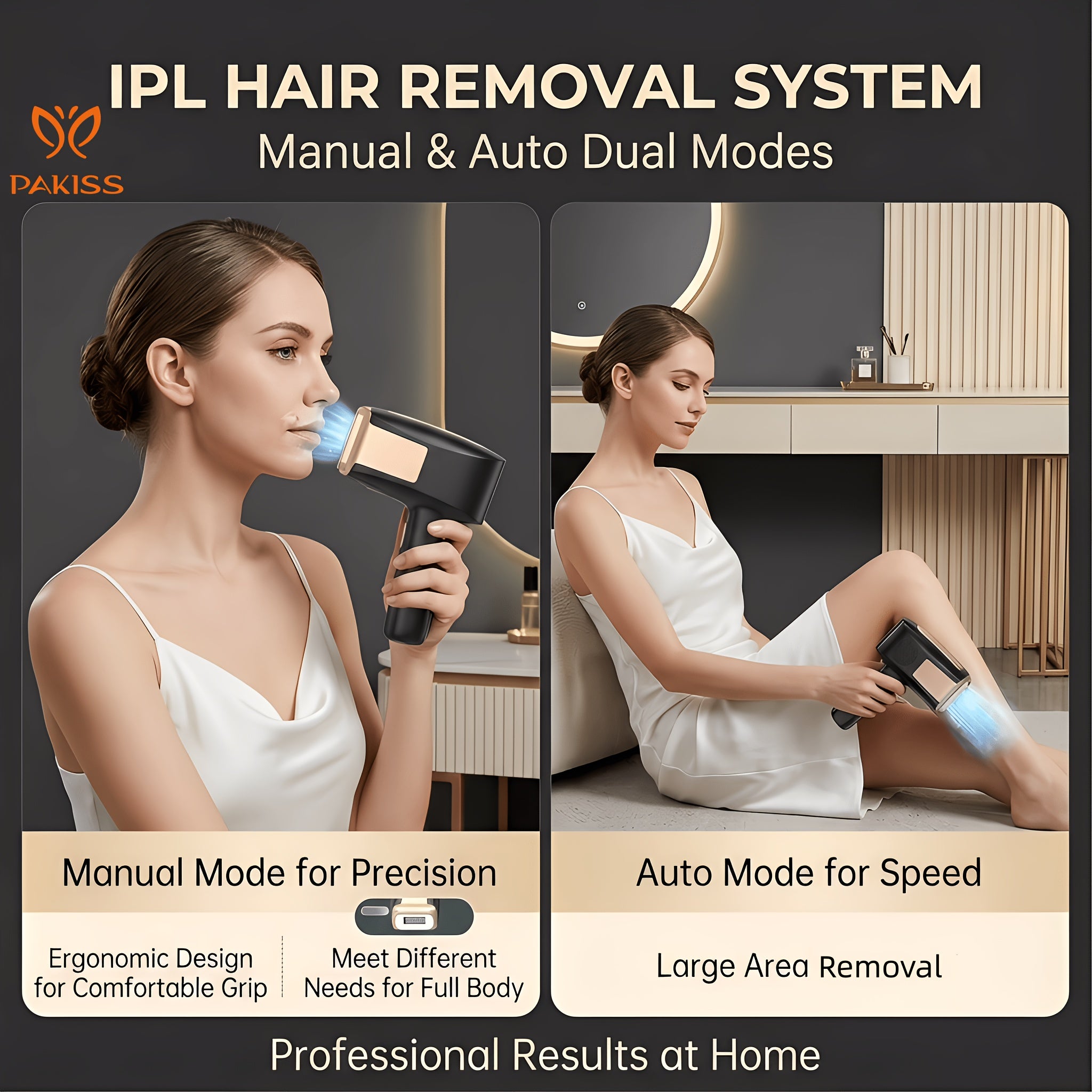 Christmas GiftIce-Cooling Painless IPL Hair Removal Device - Gun-Shaped Design, 48°F\u002F9°C Salon Cooling Tech, 99, 990 Flashes, 5 Levels & 2 Modes (Manual\u002FAuto), At-Home Hair Remover