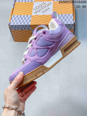 Louis Vuitton Trainer Sneakers in Lavender and Gum