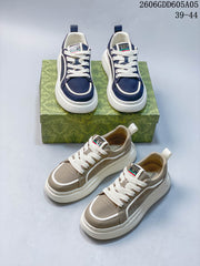Gucci Screener GG Low-Top Sneakers, Navy and Beige
