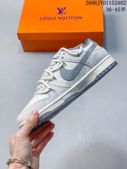 Louis Vuitton x Nike Dunk Low Graffiti Sneakers Gray White CX5050-Y18