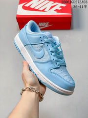 Nike Dunk Low GS Sneakers Light Blue and White Lace Detail