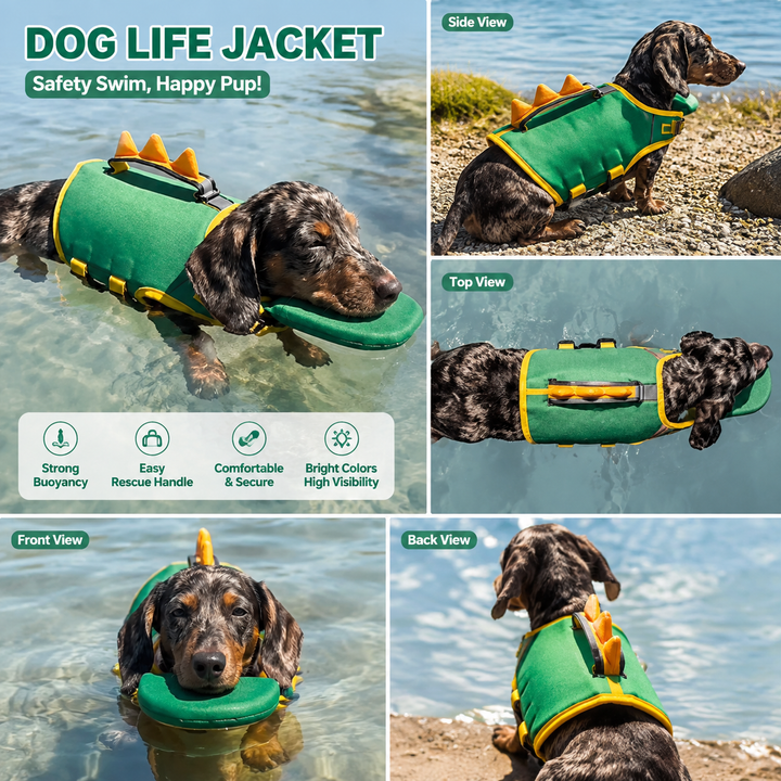 Tools & Hardware Dog Life Jacket with Handle – Adjustable Dog Swimming Vest for Small & Medium Dogs