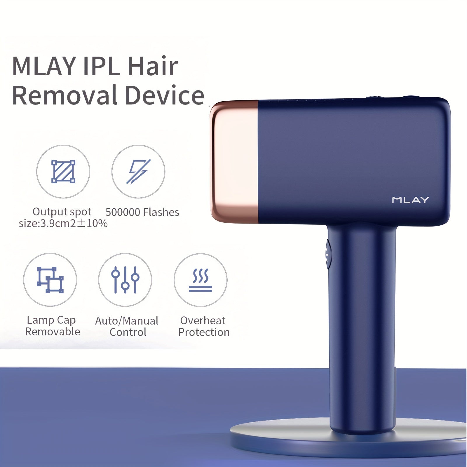 IPL Permanent Hair Removal System, Hair Removal Device Suitable for Women And Men, Whole Body Hair Removal, Unique Ice Compress Function, 5 Power Levels & 2 Flash Modes, High Energy And Fast Hair Removal