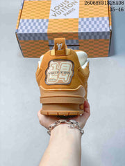Louis Vuitton Trainer Brown Mesh-Panel Sneakers