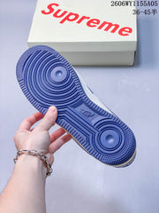 Nike Air Force 1 Low ’07 x Supreme White Blue Red Sneakers