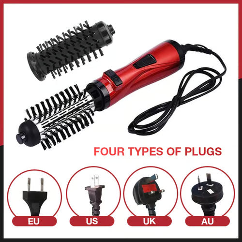 2-in-1 Hot Air Styler & Rotating Hair Dryer Brush – Ceramic Ionic, 3-Heat, Dual Brush Heads