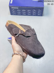 Birkenstock Boston VL Suede Clog with Metal Buckle