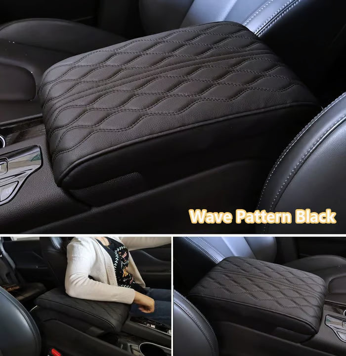 Leather Car Armrest Pad — Memory Foam Center Console Cover